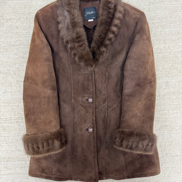 •Vintage 퍼 트리밍 무스탕 코트