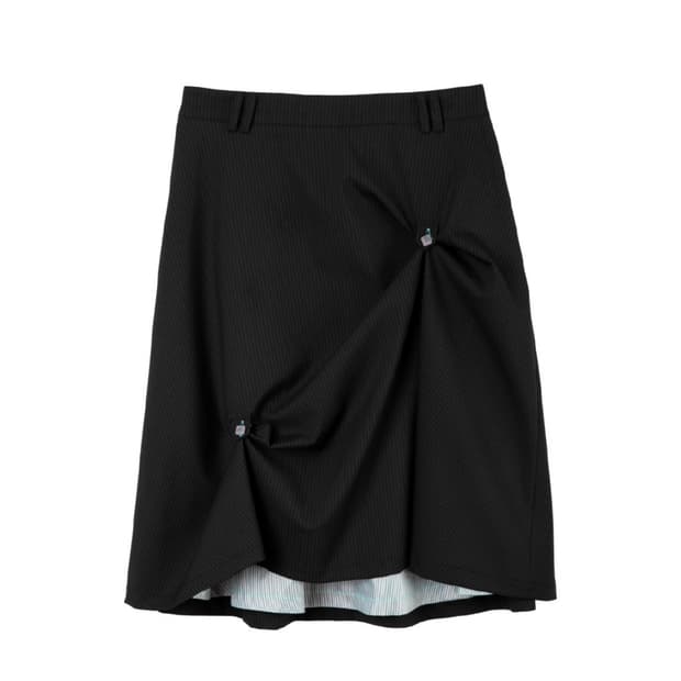 헤레틱 button flared skirt black