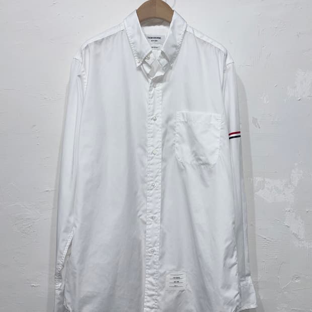 Thom Browne 톰브라운 암밴드 클래식 포플린 화이트 셔츠