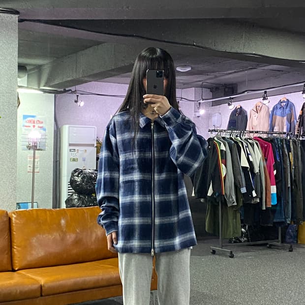 파르티멘토 플란넬 체크셔츠 집업 자켓 B4519