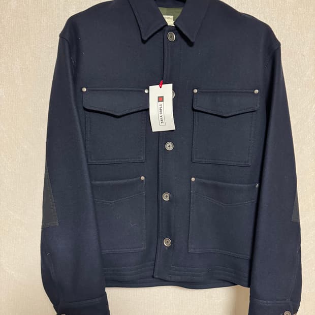 자라 SRPLS 네이비 울 자켓 XL 새상품