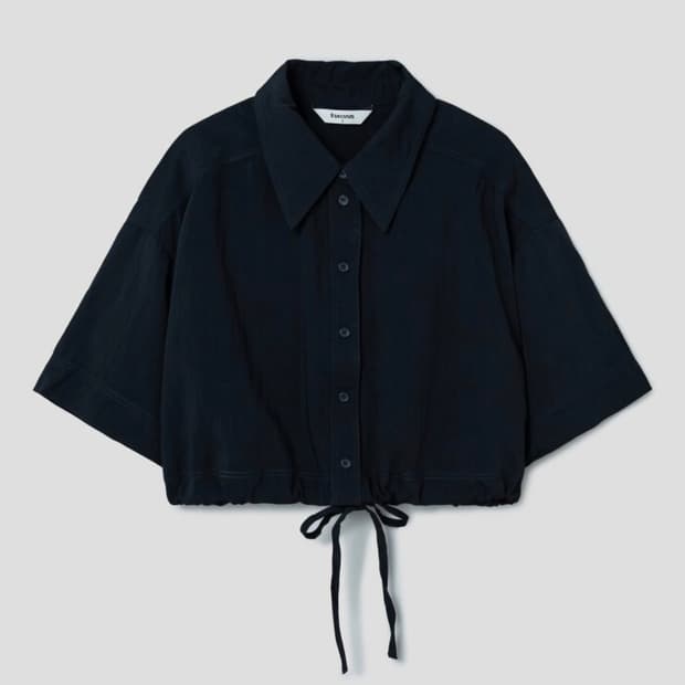 (새상품) 에잇세컨즈 나일론 블루종 반팔셔츠 네이비