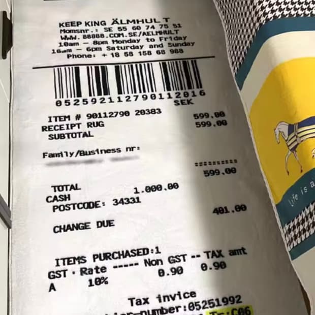 영수증 모양 거울