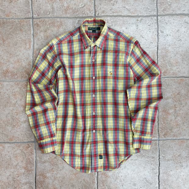 [S] Polo yellow pattern shirt 