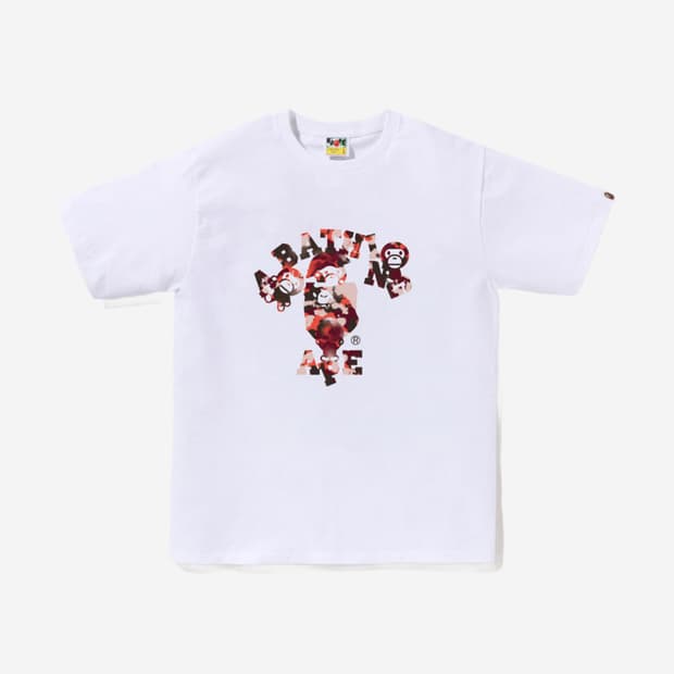 BAPE Map Camo College Milo T-Shirt White