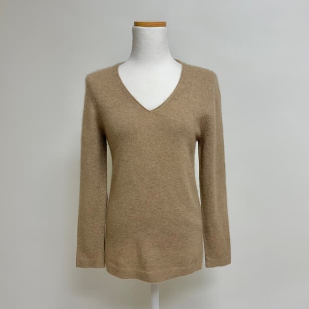 [캐시미어 100%] 딥 브이넥 여성 니트