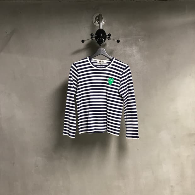 꼼데가르송 와펜 스트라이프 긴팔 티셔츠 M(W)