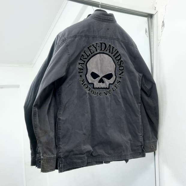 할리데이비슨 스컬 데님 셔츠 자켓