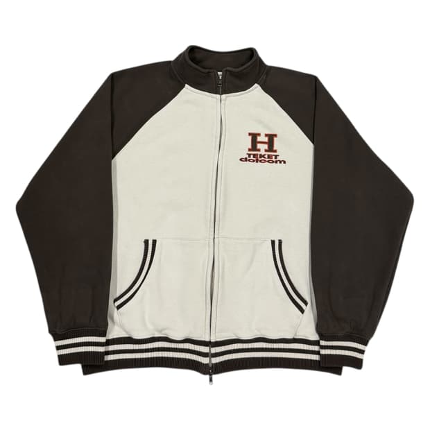 테켓 H 집업 스웻셔츠 자켓 베이지 브라운 L