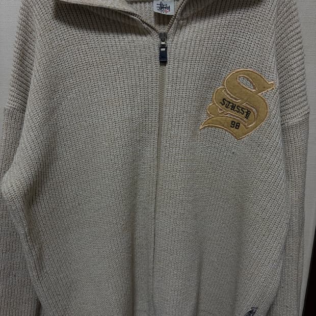 90s Stussy big4 knit cardigan