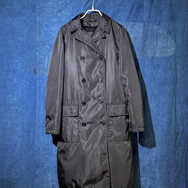 44-55 ) PRADA Double Breasted Nylon Coat