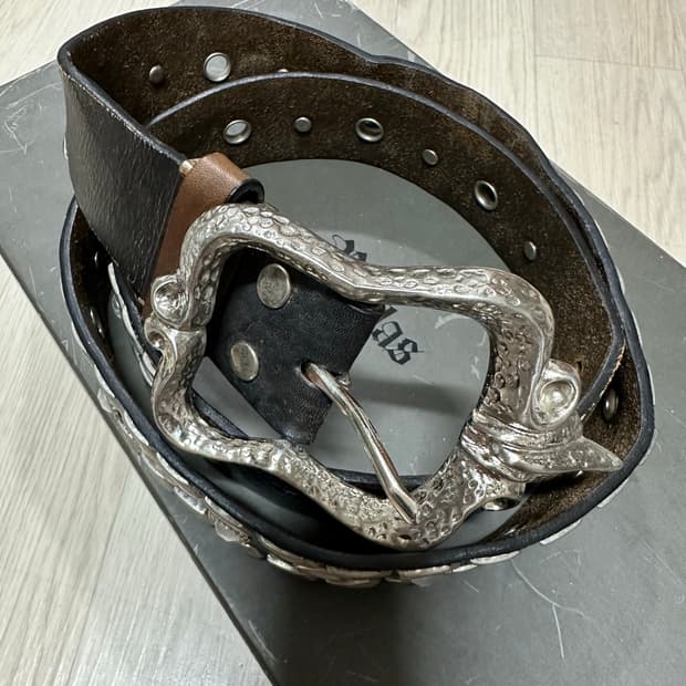 00‘s diavlo leather studs belt