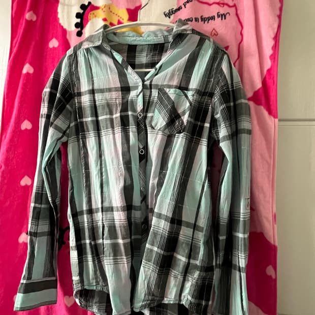 체크 은실사 셔츠