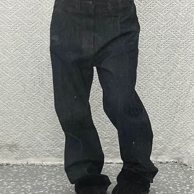 비슬로우 베이직 핀턱 와이드 데님 팬츠 30인치 C06513