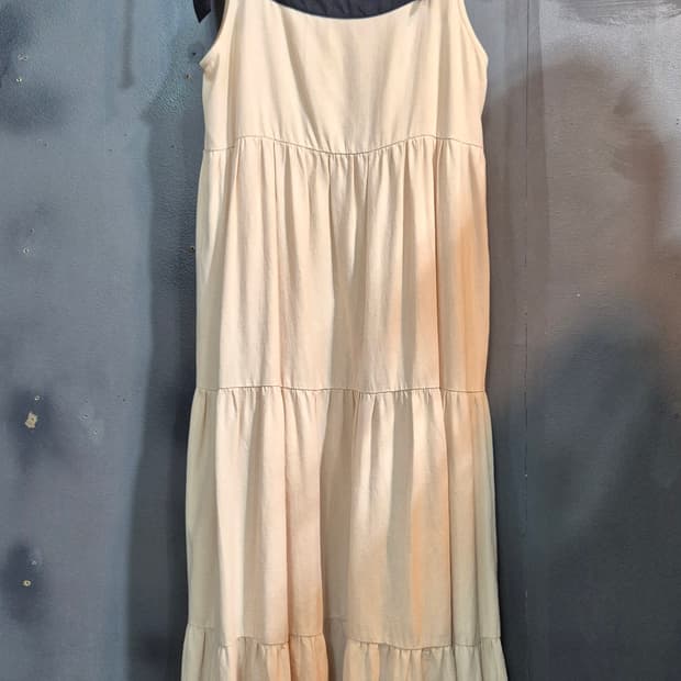 베이지 캉캉 롱 원피스 55 66