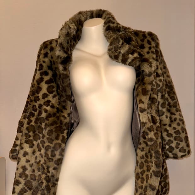 레오파드 호피 빈티지 퍼 자켓 갸루