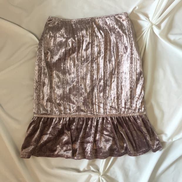 스팽글 연보라 스커트