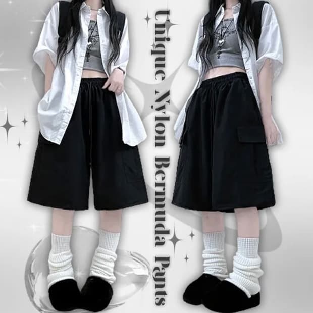 나일론 카고 버뮤다