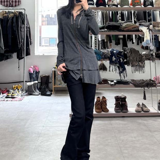 Oe-ro:z 투웨이 레이어드 후드 집업