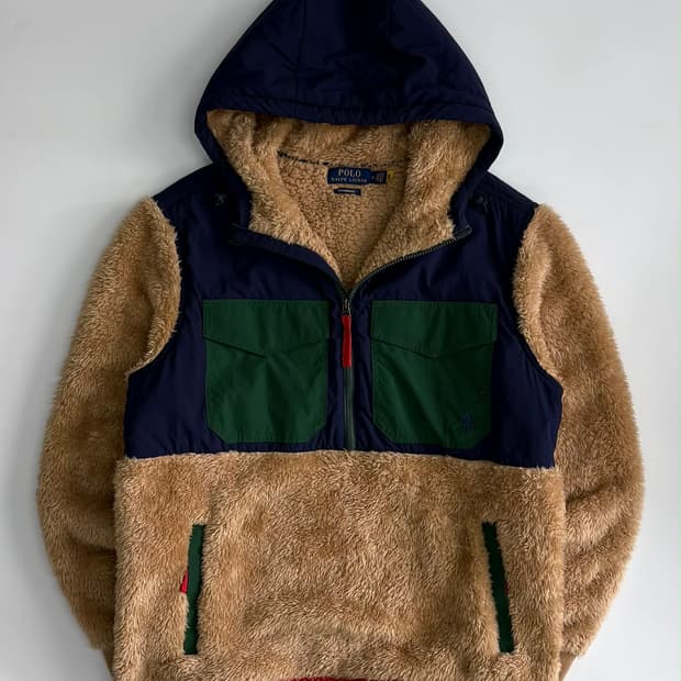 [M] 폴로 랄프로렌 하이브리드 쉐르파 후드티 하프 집업