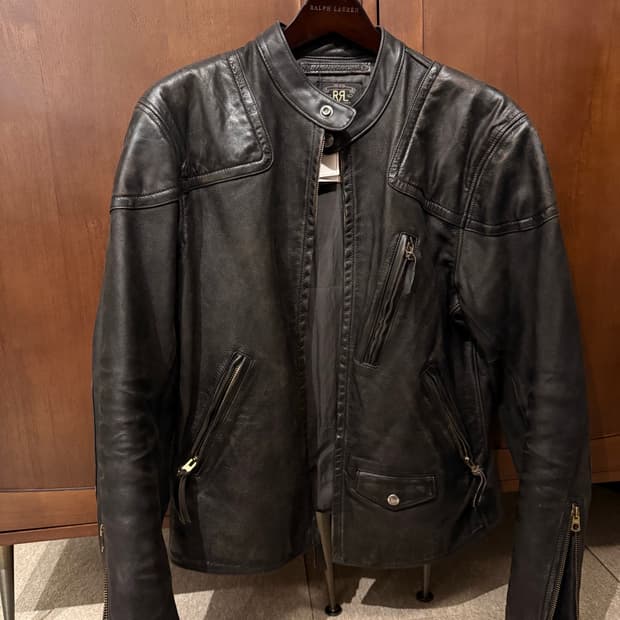 RRL 더블알엘 슬림 레더 모토 자켓