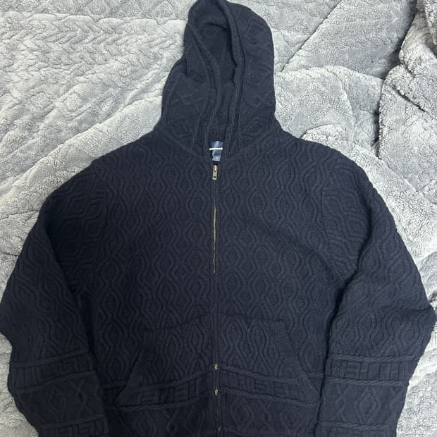 L)디스이즈네버댓 니트 후드집업 네이비