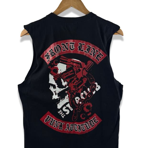 JPN 펑크 프린팅 슬리브리스1863