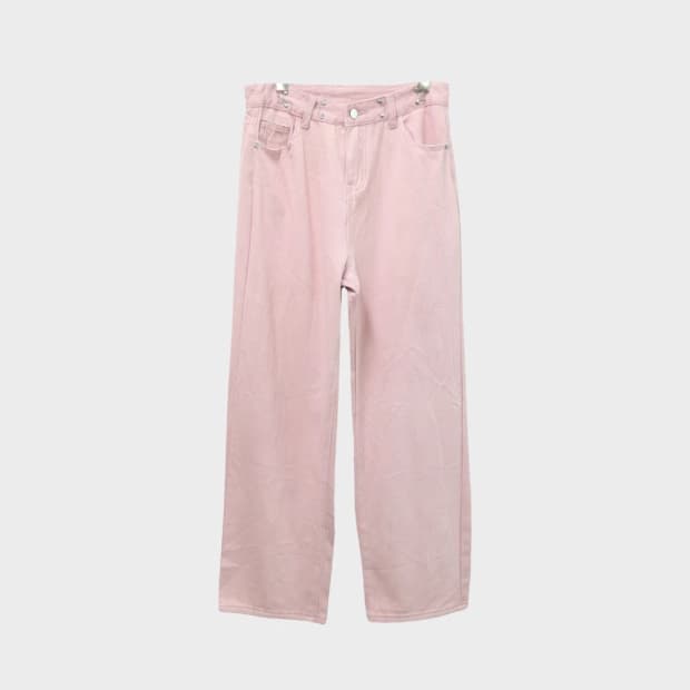 핑크 피그먼트  와이드 코튼 팬츠 61404