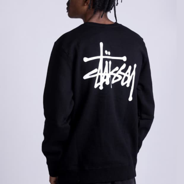 스투시 베이직크루넥맨투맨 M 블랙