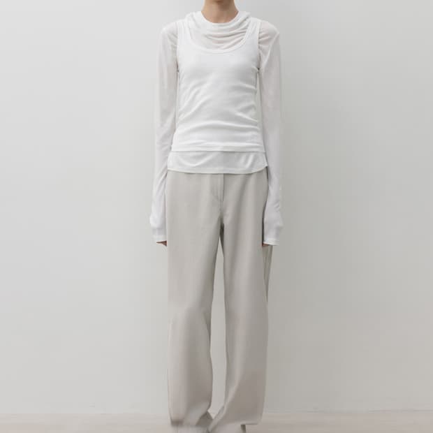 LFM Soft high neck hoodie grey