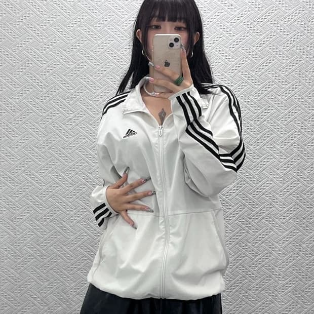 아디다스 빈티지 캐주얼 오레오 져지 바람막이 자켓 L C12702