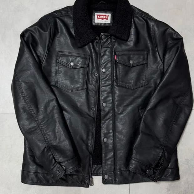 리바이스 양털 레더 트러커 자켓