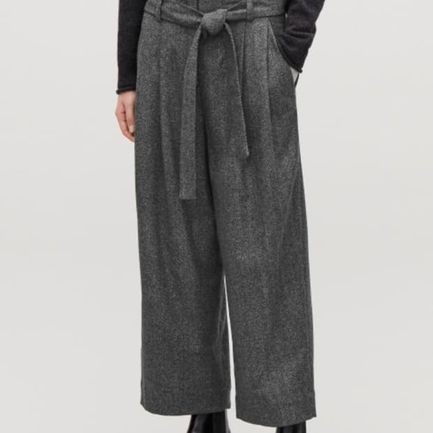 Cos 벨티드 울 트라우저 차콜 32