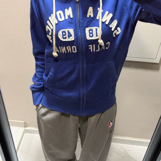 후아유 블루 후드집업 s