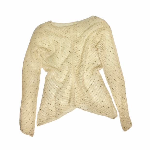Ivory Ribbed Knit with Subtle Sparkle
