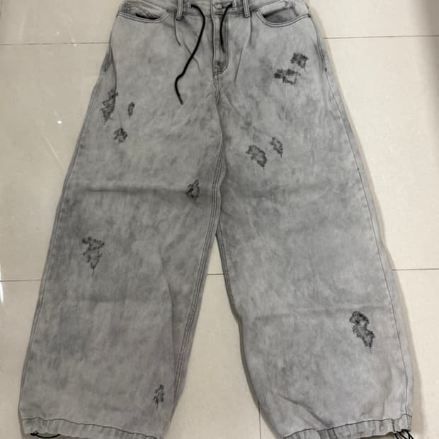 준지 디스트레스 와이드 데님팬츠 44