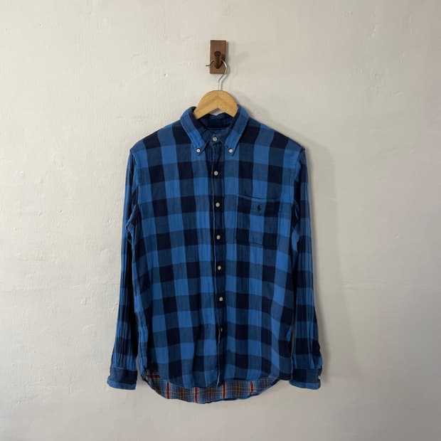 폴로 버튼다운 체크 셔츠 