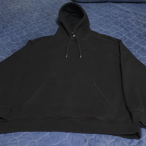 H&M 루즈핏 기모 후드티 블랙 (XL)