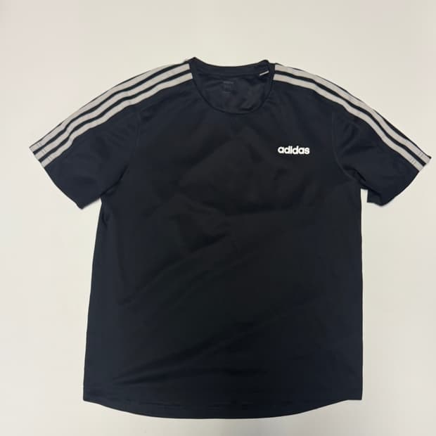 아디다스 삼선 기능성 반팔 티셔츠 L ~ XL 블랙