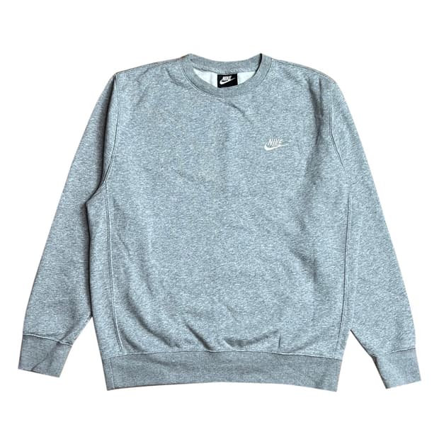 나이키 베이직 기모 그레이 맨투맨 L