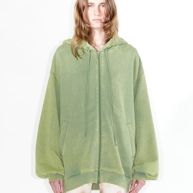 Openyy wide box hoodie 오픈와이와이 후드집업 그린