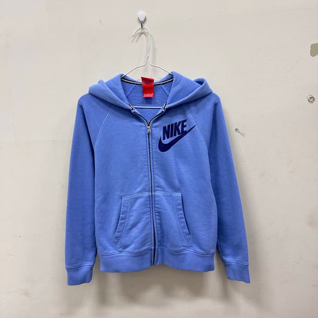 나이키 블루 후드집업