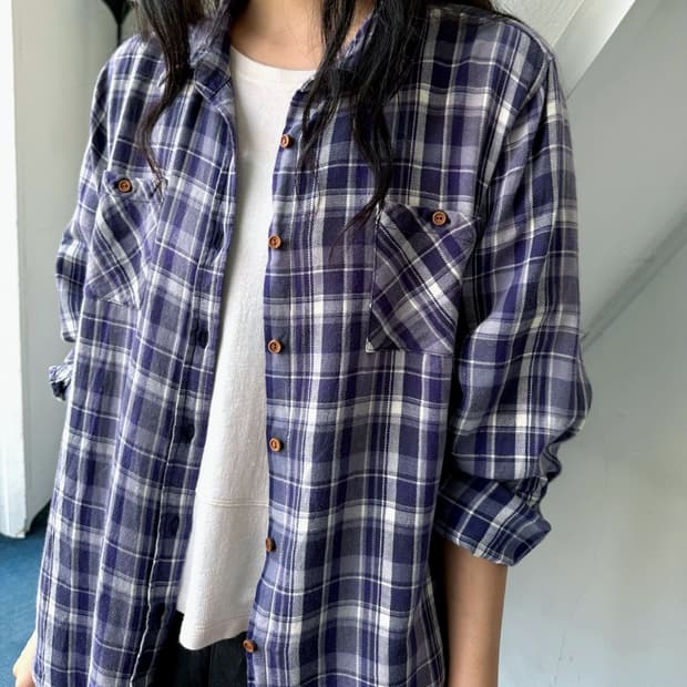 Brushed cotton nel check shirt