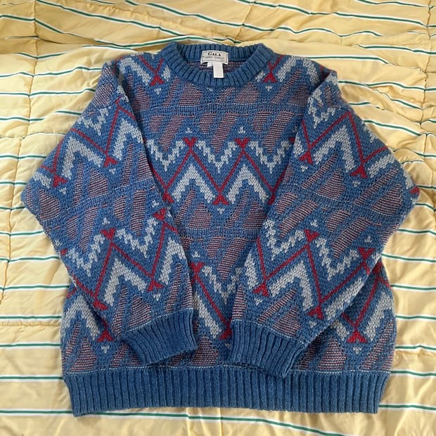 빈티지 노르딕 패턴 니트 