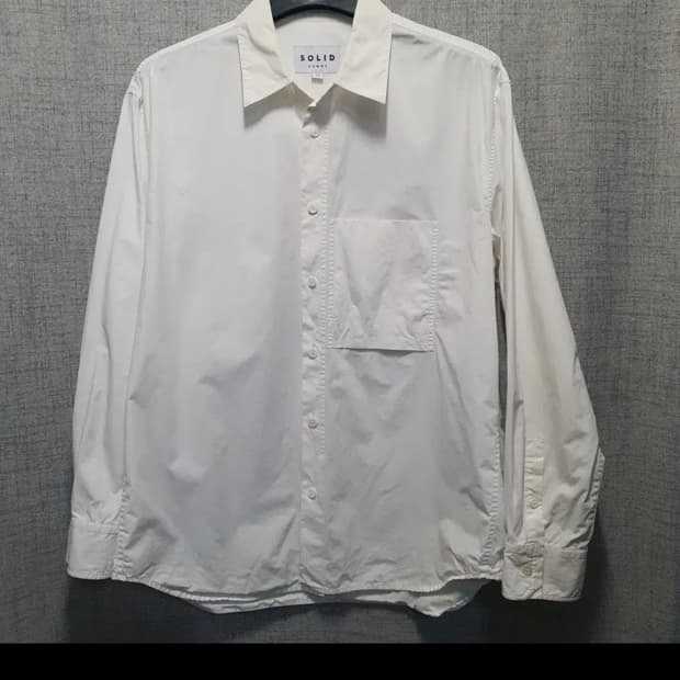 솔리드옴므 화이트 포켓 셔츠 50