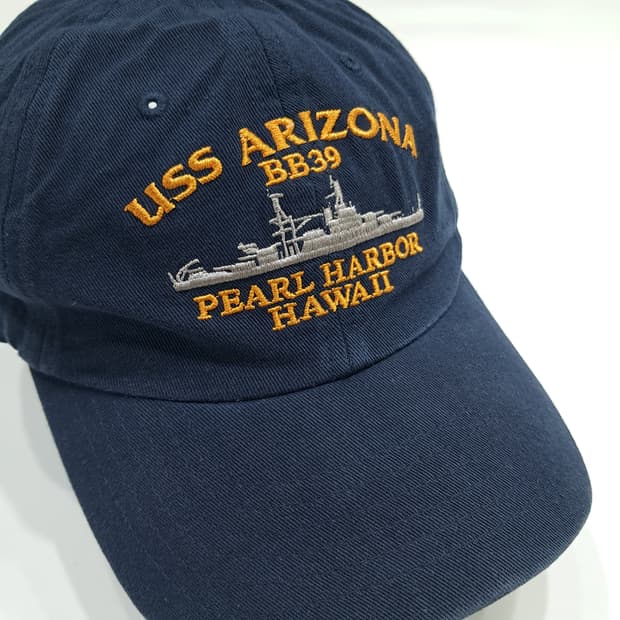 빈티지 USS Arizona 자수 네이비 볼캡 P1882