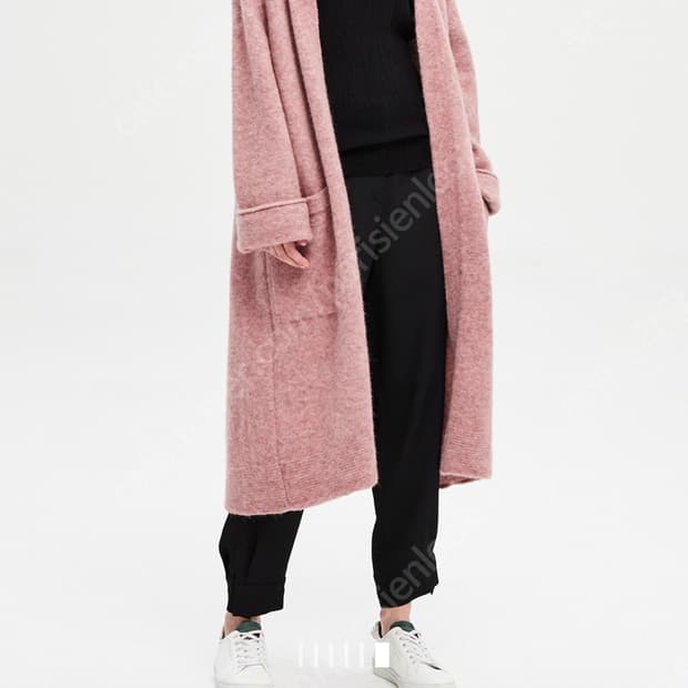 한섬 타임 알파카 블레디드 롱 가디건