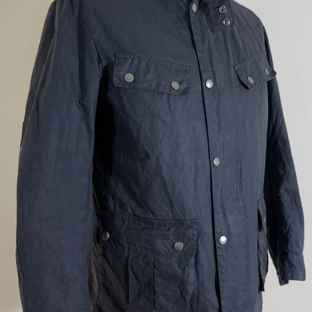 바버 인터내셔널 듀크 왁스 자켓 블랙 M 