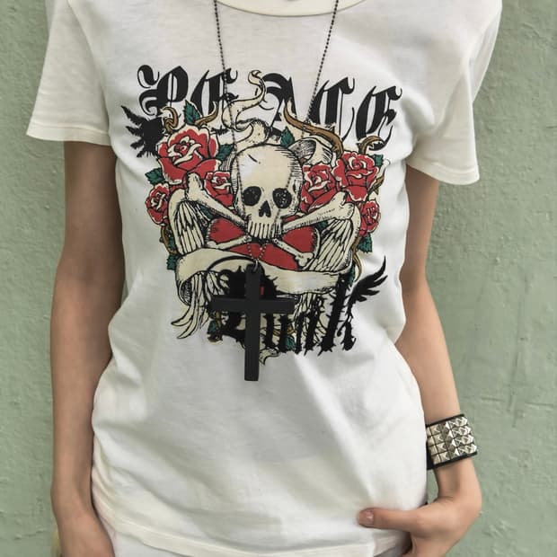 White Skull Printed T-shirt