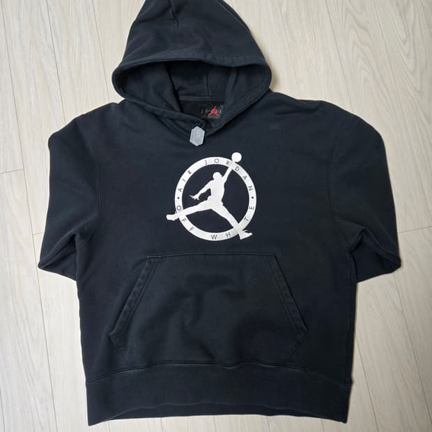 조던 오프화이트 후드티 블랙